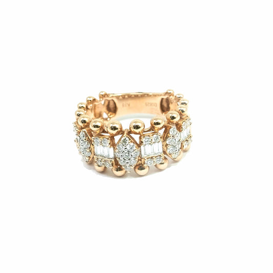 18k Rose Gold Vintage Diamond Ring