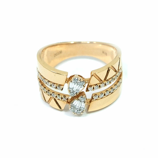 18K Rose Gold Diamond Estate Ring