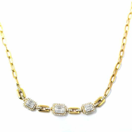 18K Yellow Gold Diamond Necklace