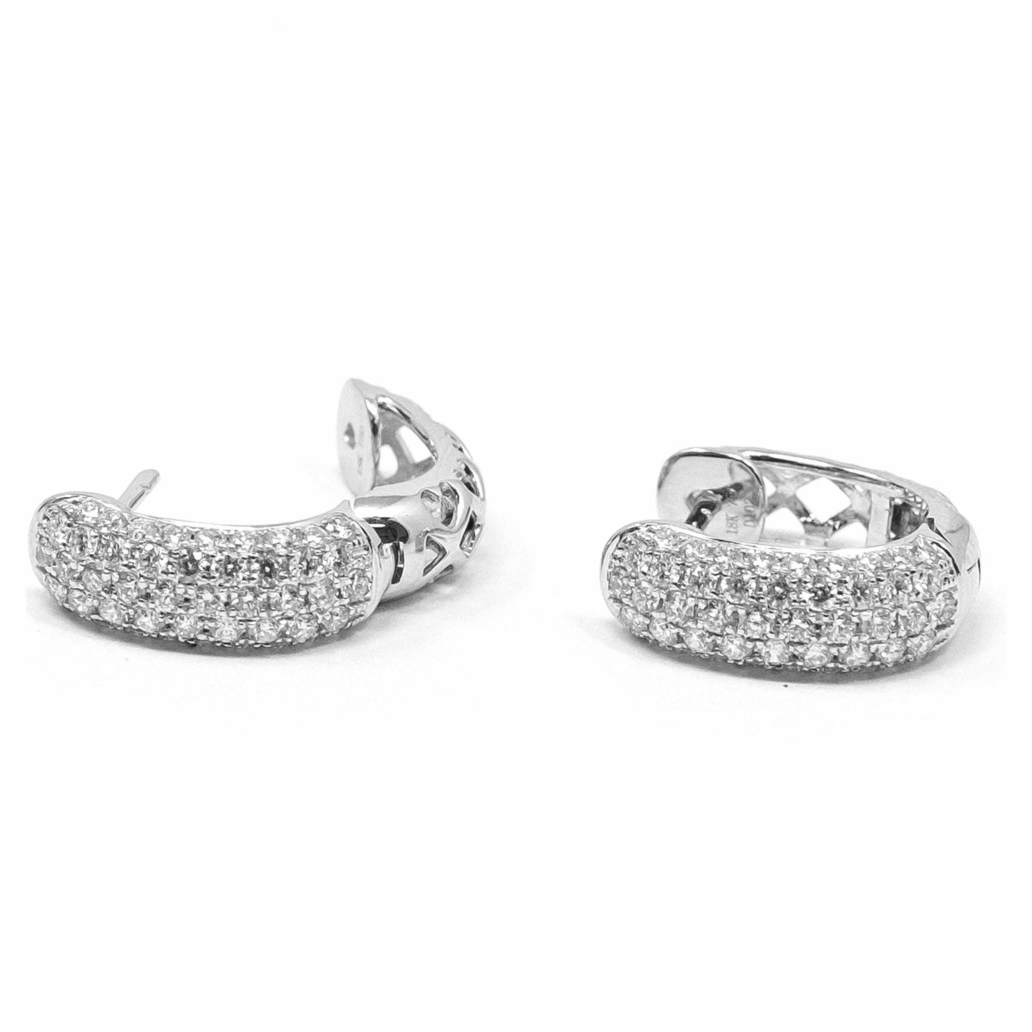 18K White Gold and Diamond Huge Earrings