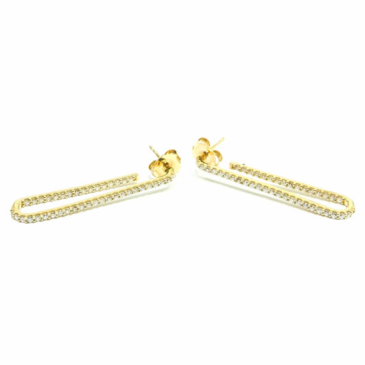 18K Yellow Gold Pine Diamond Earrings