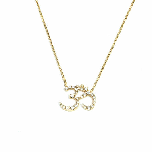 18k Yellow Gold "OM" Necklace