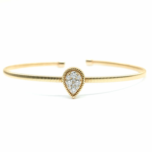 18k Rose Gold and Diamond Pear shape Bangle