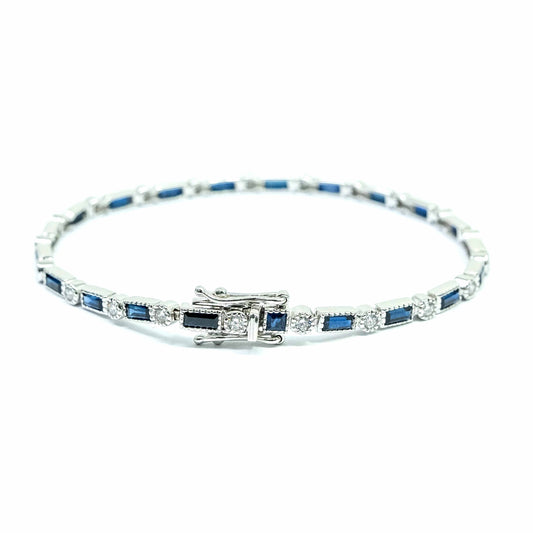 18K White Gold, Sapphire and Diamond bracelet