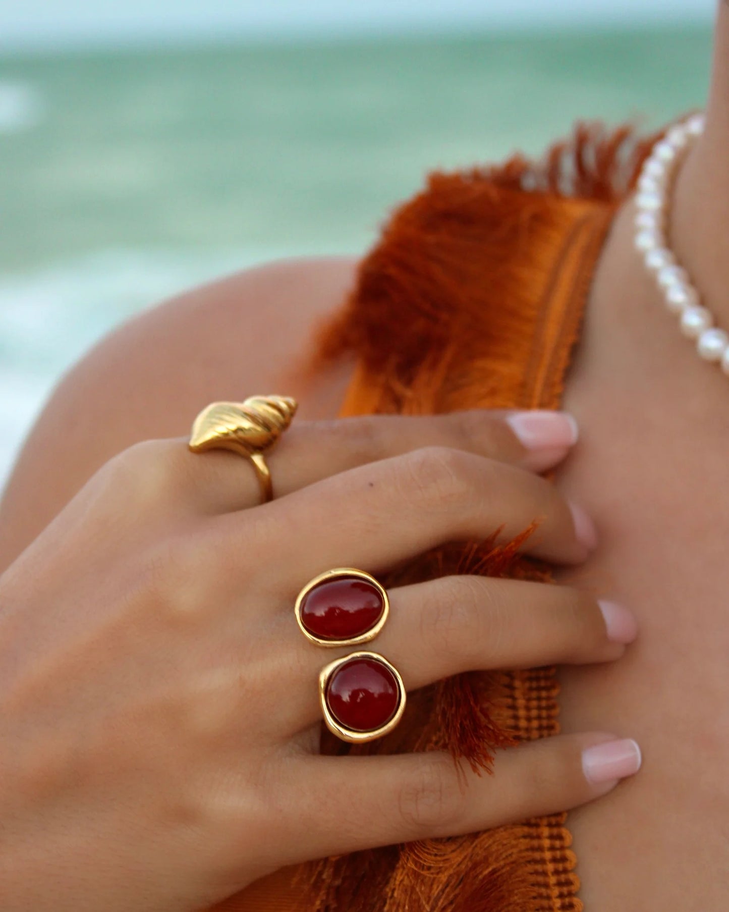 Identity Boutik Red Jasper Open Ring