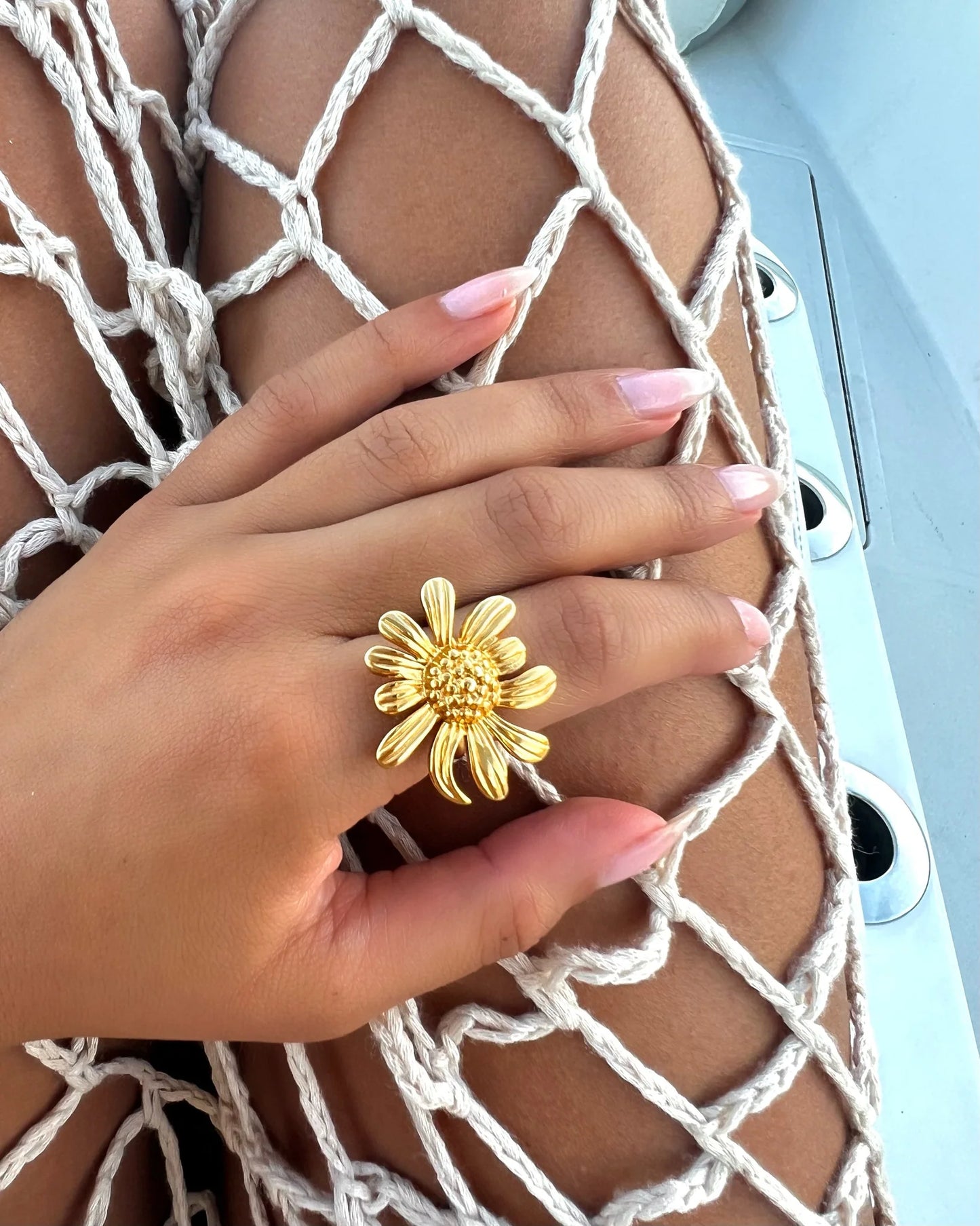 Identity Boutik Sunflower Adjustable Ring