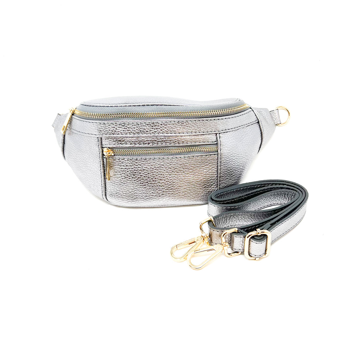 GF Pewter Leather  Belt Bag 2022_DL2