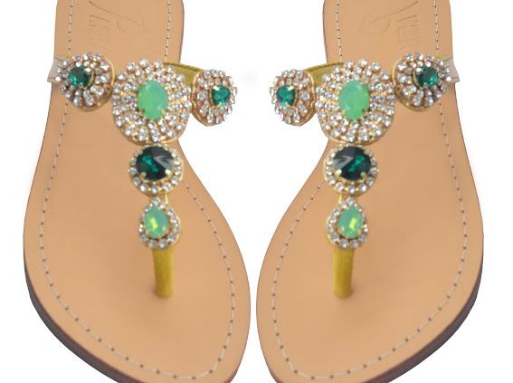 Pasha Oreke  Emerald Gold Sandals Psf3810115