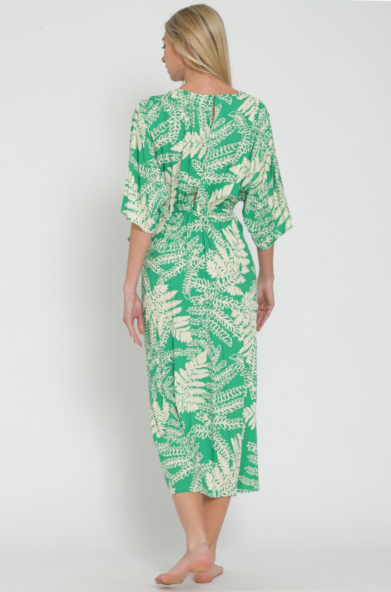 AaKaa Green Floral Dress