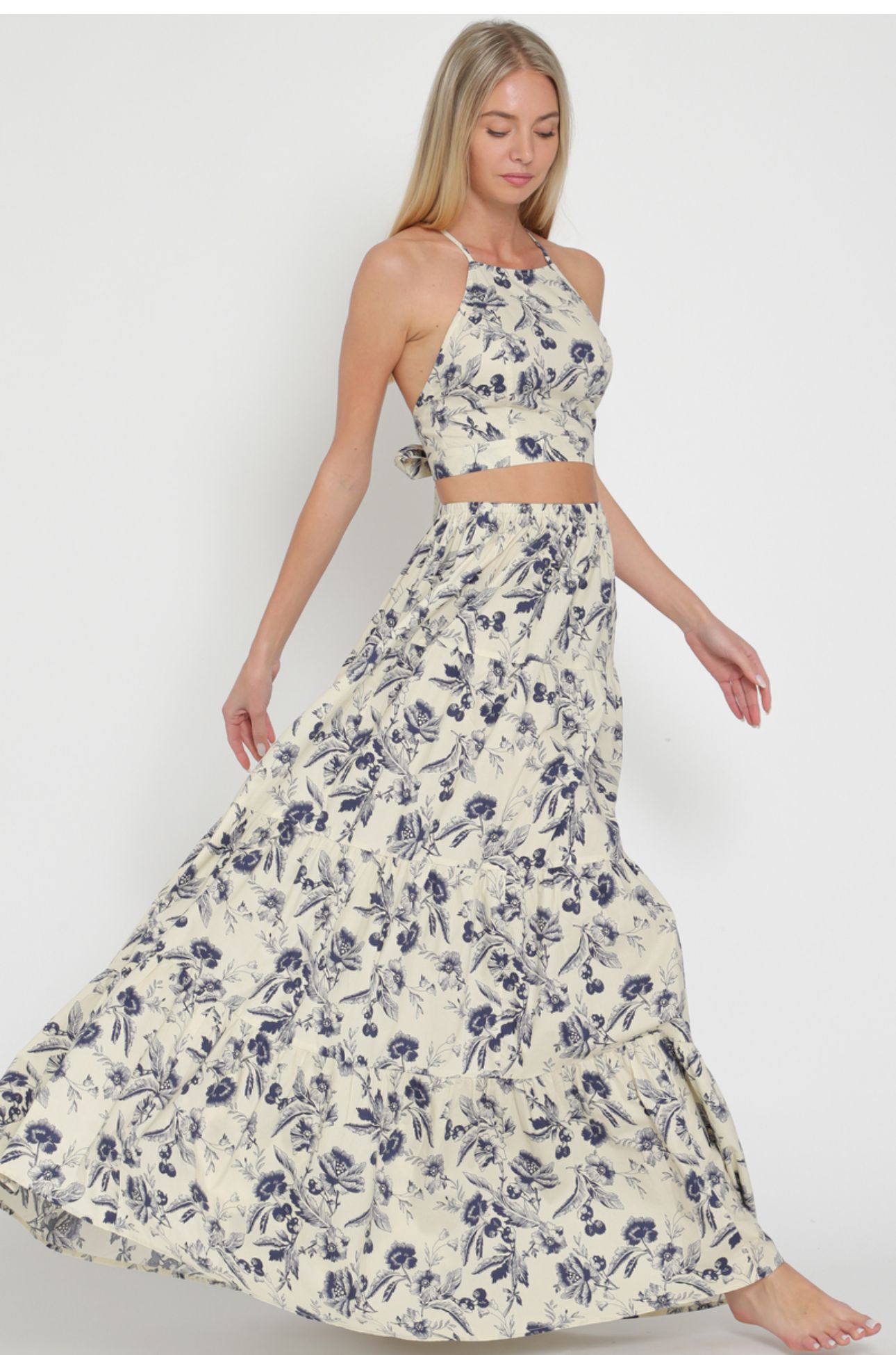 AaKaa Cream & Navy Maxi Set