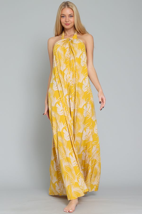 Aakaa Halter Backless Maxi Dress