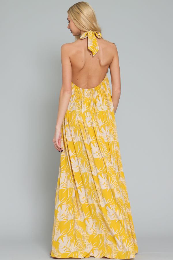 Aakaa Halter Backless Maxi Dress