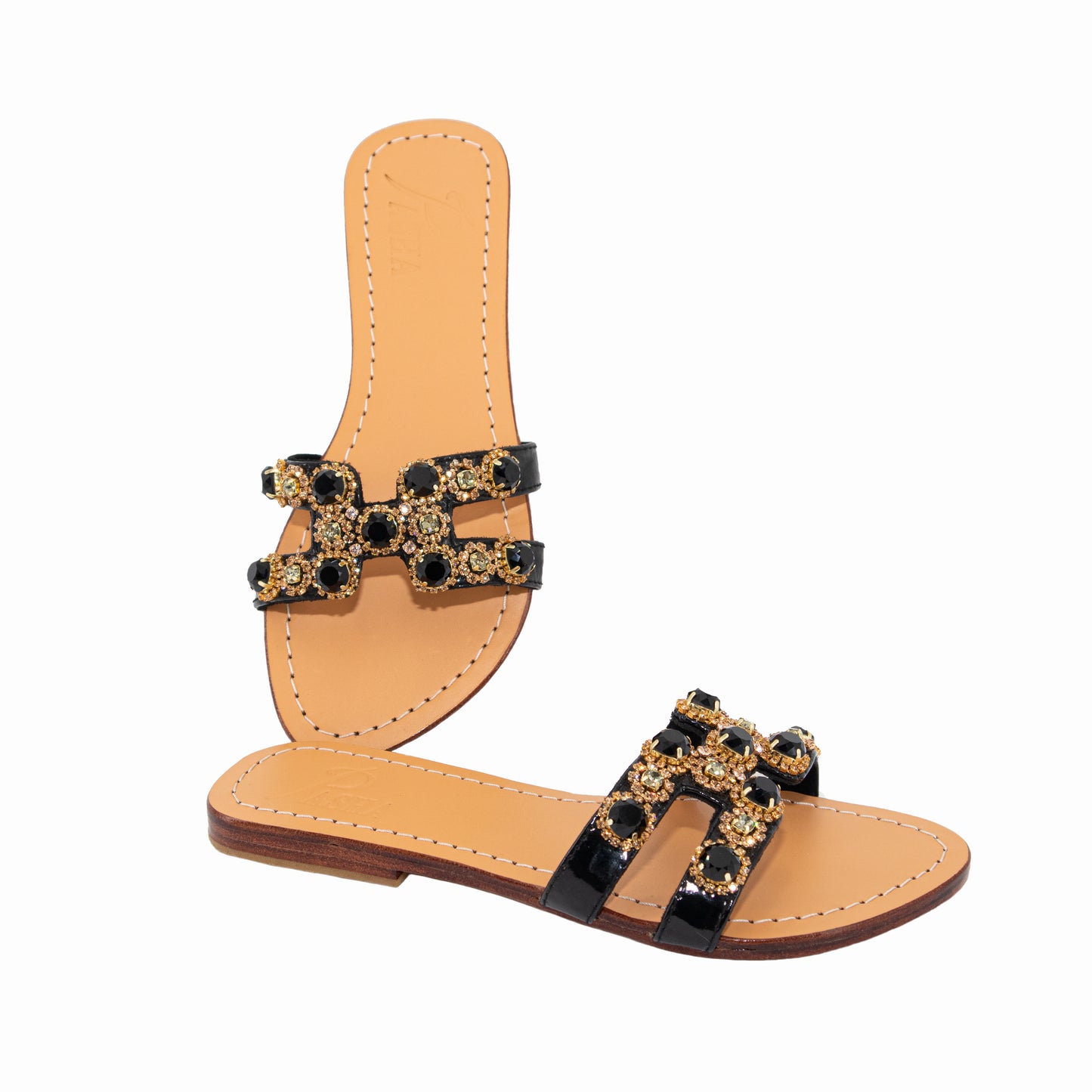 Pasha Hatiya Jet Quartz Black Sandals Psf16151711