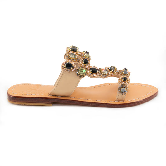 Pasha Biak Black Diamond Gold Sandals Psf4872812