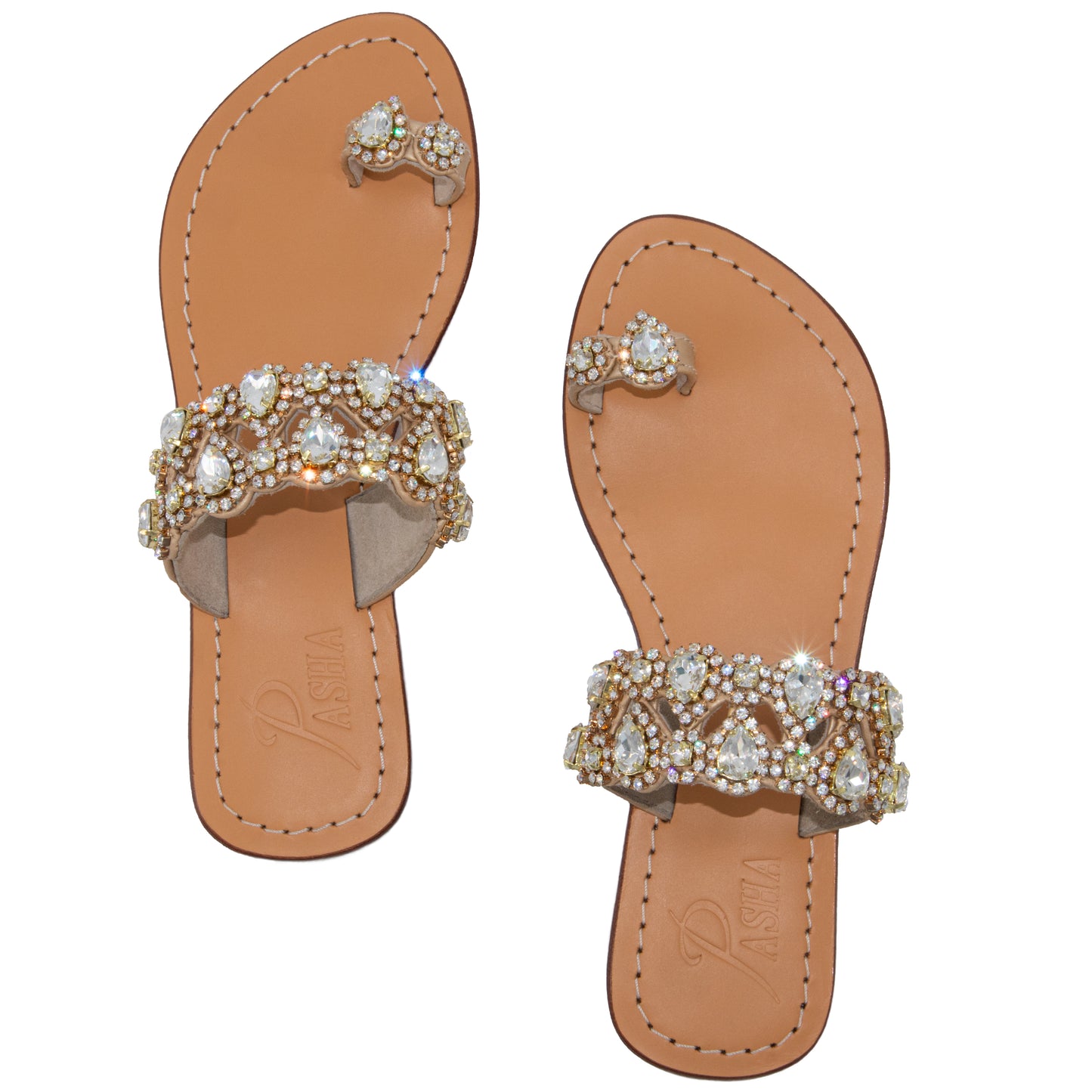 Pasha Syrna Clear Gold Sandals psd11792812