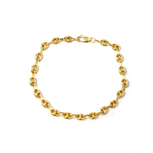 14K Yellow Gold Gucci Like Link Unisex Bracelet