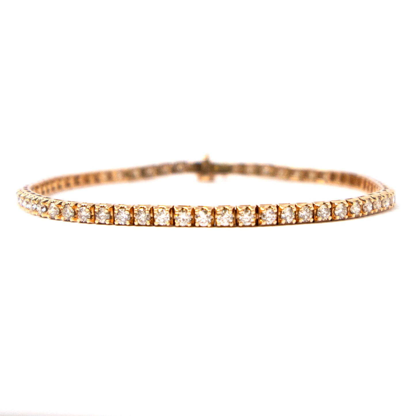 18K Pink Gold Men Tennis Bracelet