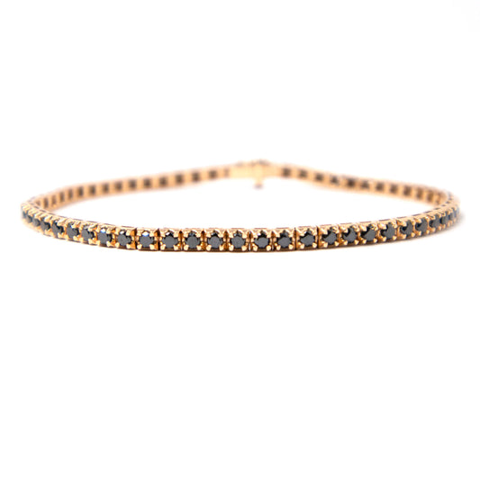 18K Black Diamond Man Tennis Bracelet