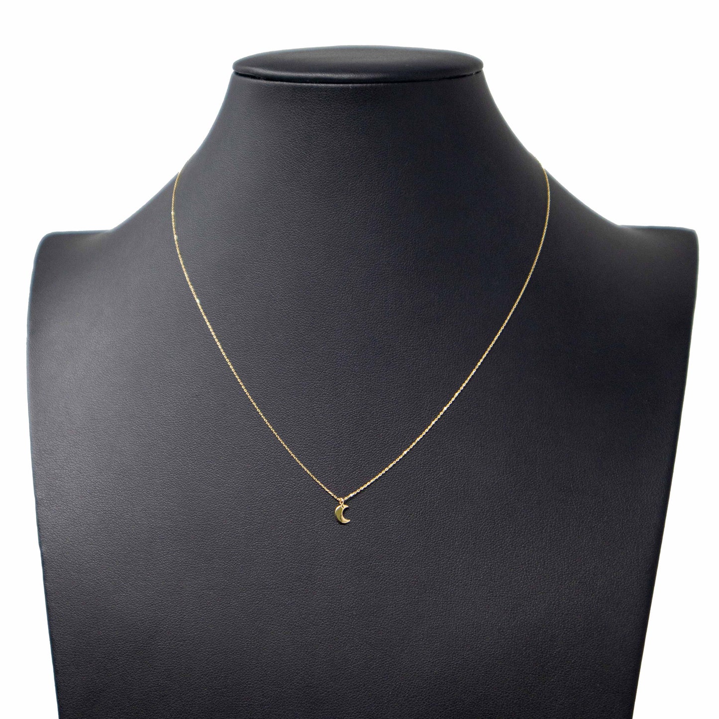 14K Yellow Gold Moon Pendant Necklace