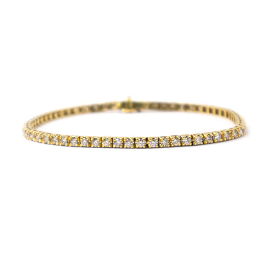 18K Yellow Gold Man Diamond Tennis Bracelet