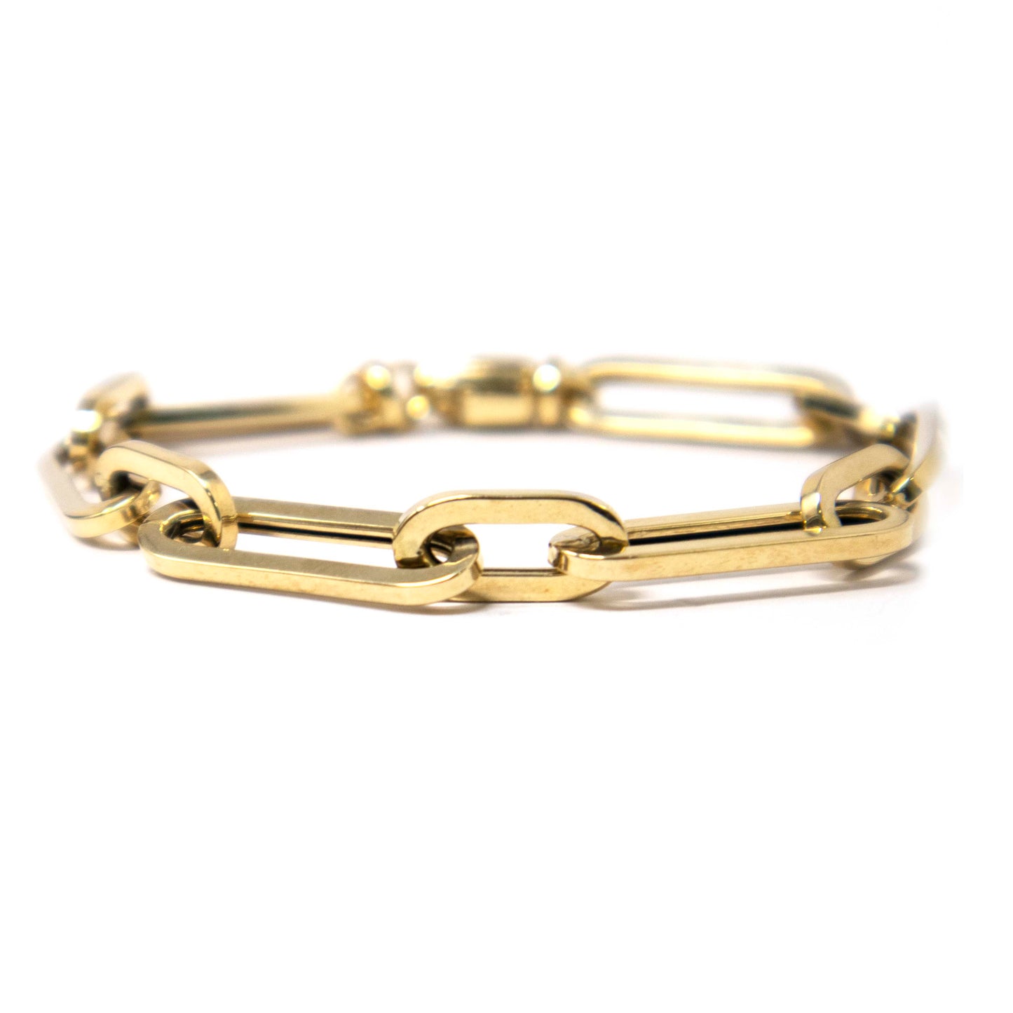 14K Yellow Gold Paperclip Bracelet