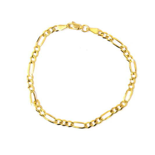 14K Yellow Gold Figaro Anklet