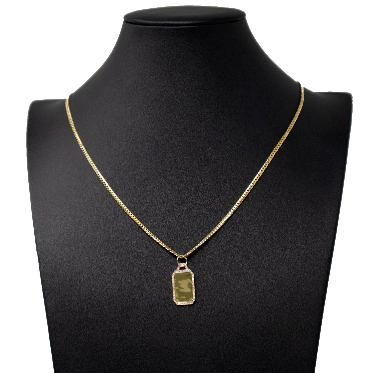 14K Yellow Gold Dog Tag Pendant