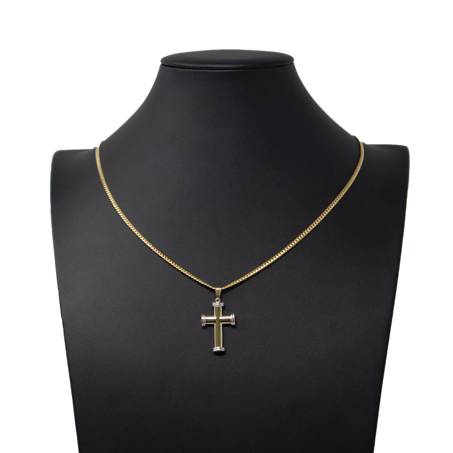 14K Two tone Gold Cross Pendant