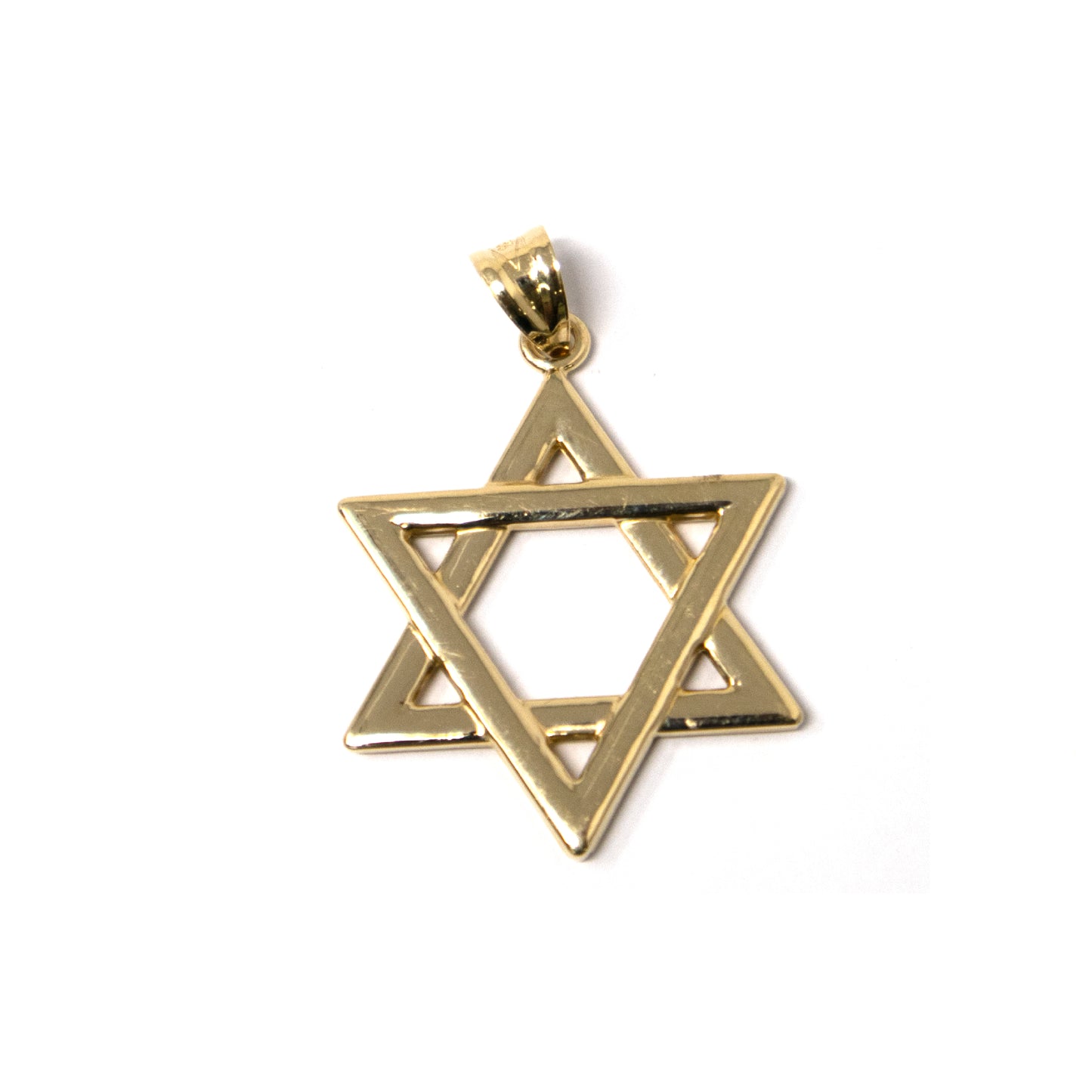 14K Yellow Gold Star of David Pendant