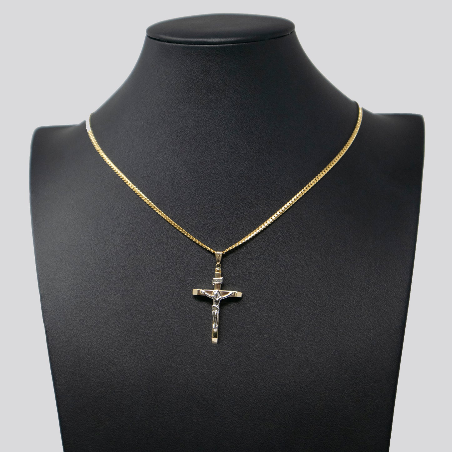 14K Two Tone Gold Cross Pendant