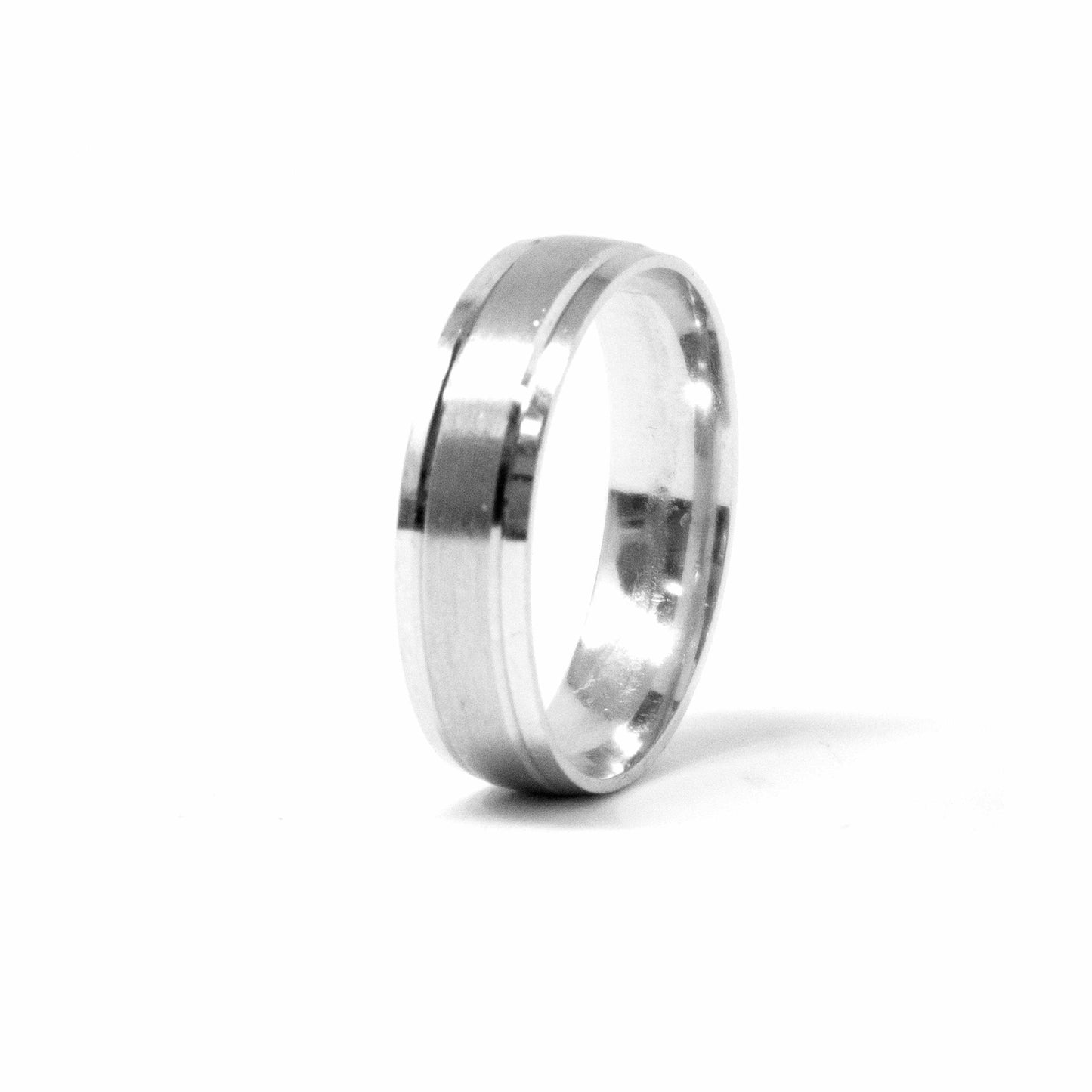 14K White gold Man Wedding Band