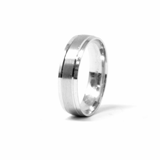 14K White gold Man Wedding Band