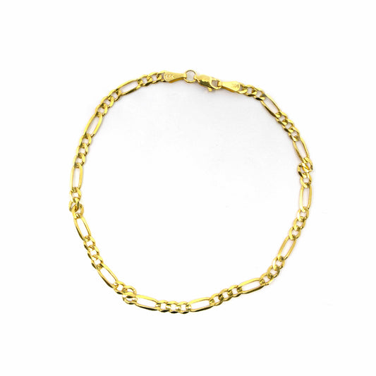 14K Yellow Gold Figaro Anklet