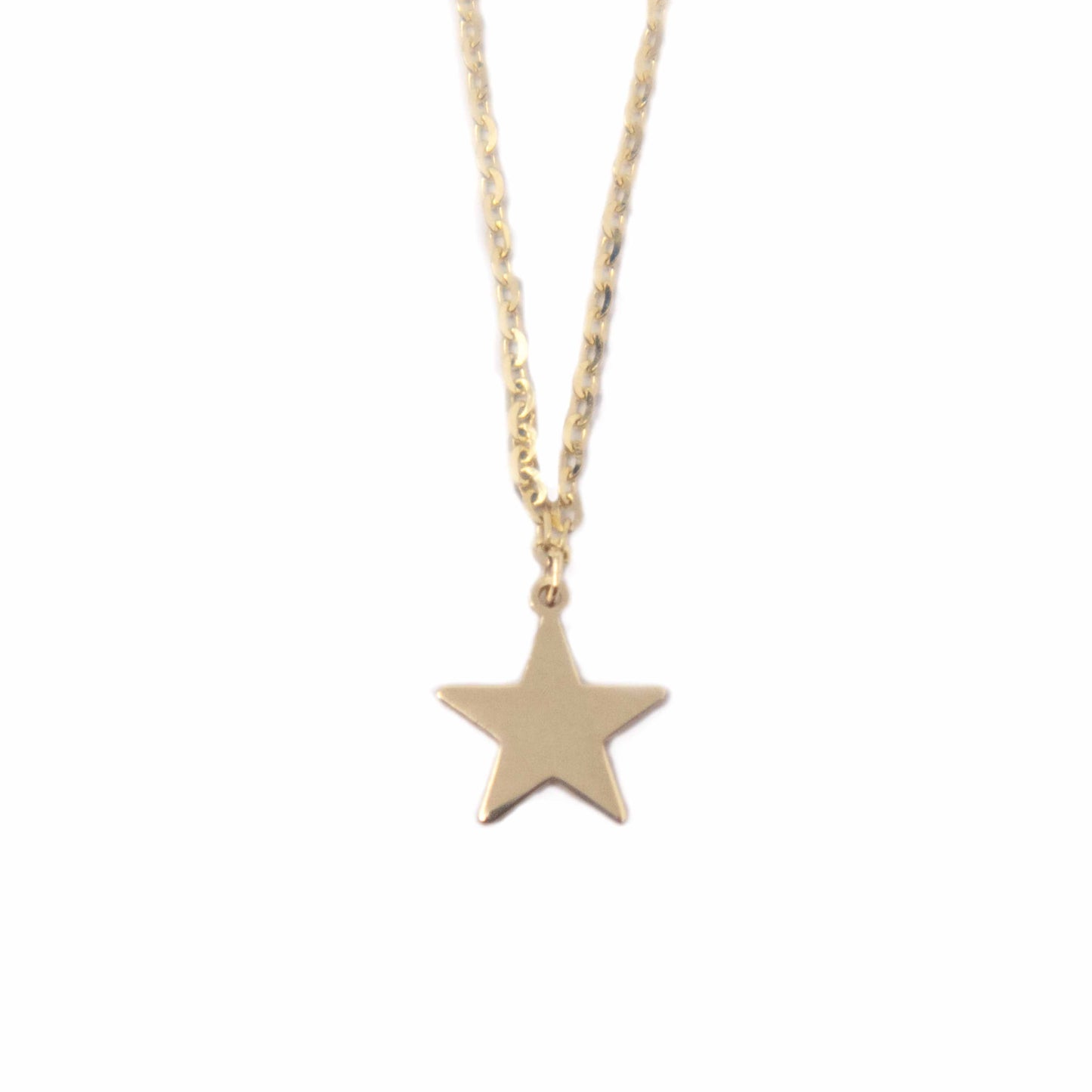 14K Yellow Gold Star Pendant Necklace