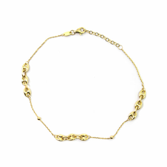 14K Yellow Gold Gucci Like Anklet