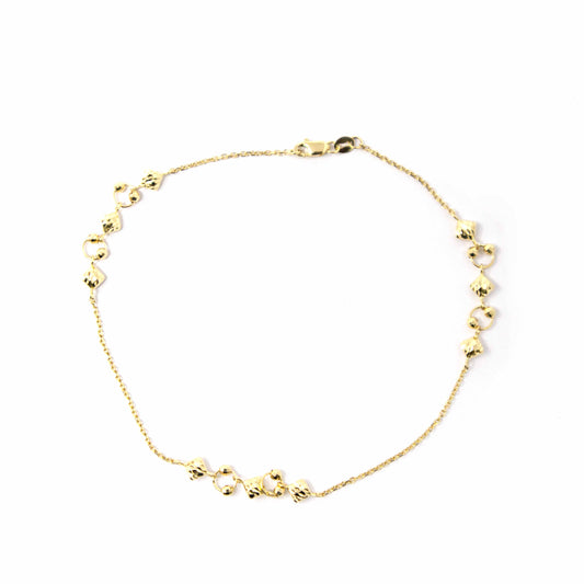 14K Yellow Gold Charms Anklet