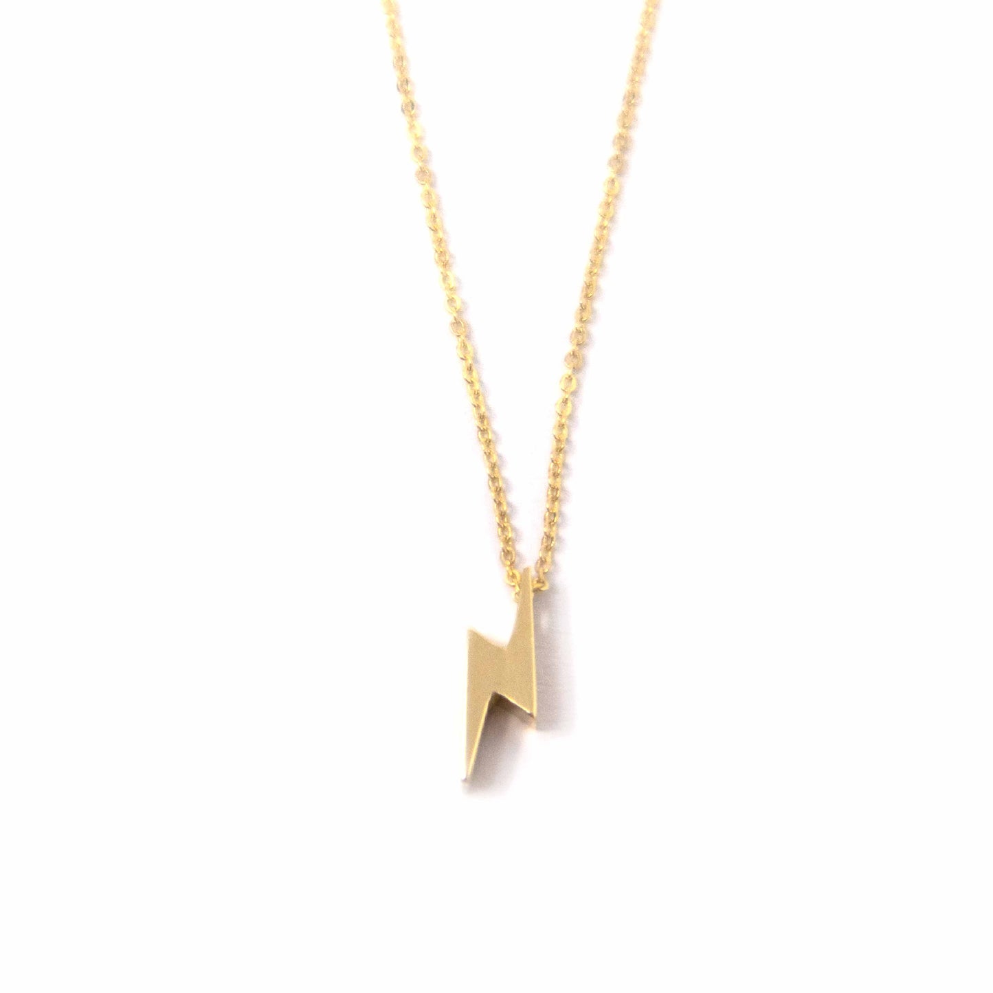 14K Yellow Gold Lightning Pendant Necklace