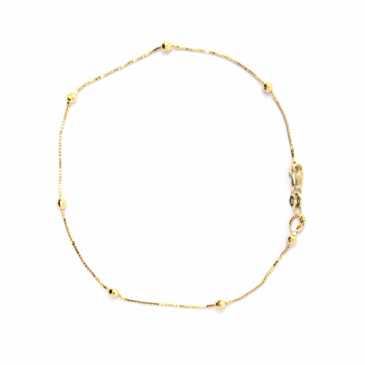 14K Yellow Gold Small Balls Anklet