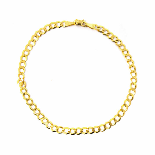 14K Yellow Gold Cuban Link Anklet