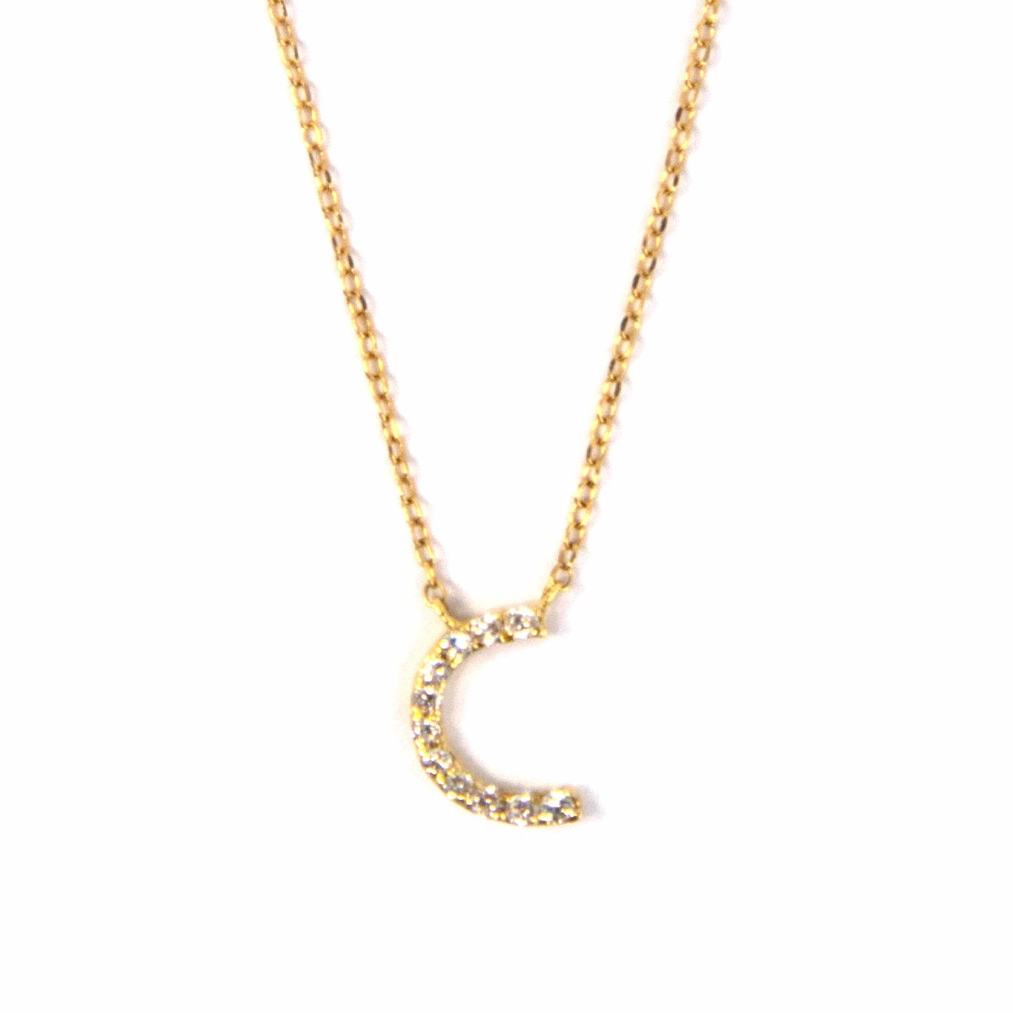 18k Yellow Gold Initial Diamond Necklace