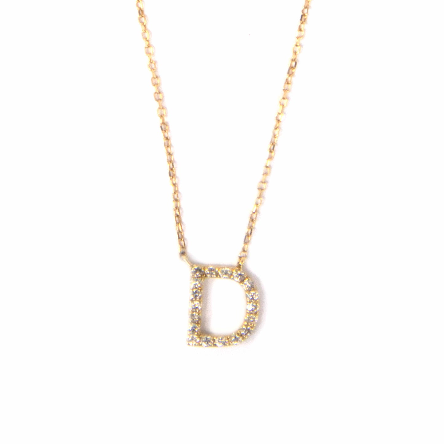 18k Yellow Gold Initial Diamond Necklace