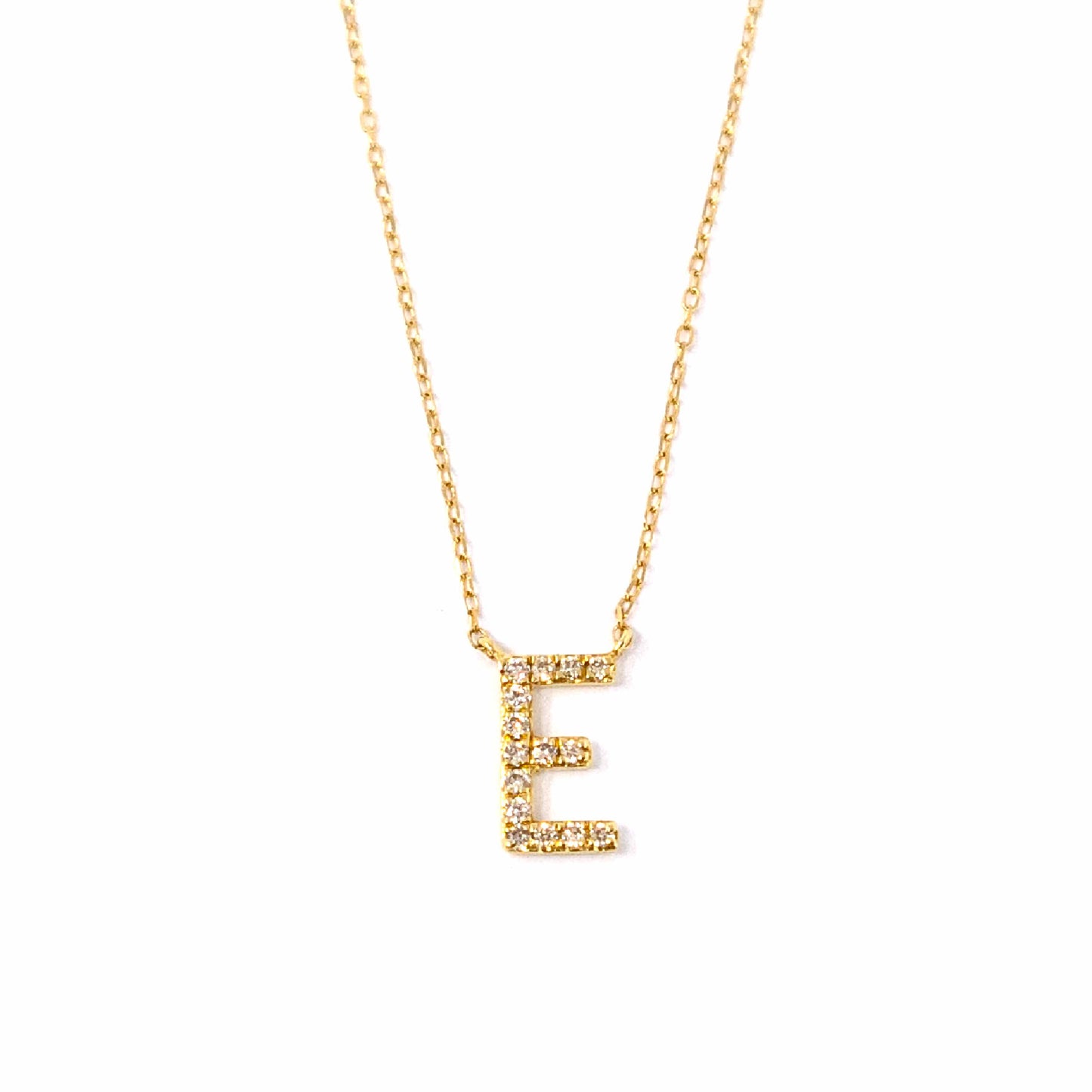 18k Yellow Gold Initial Diamond Necklace