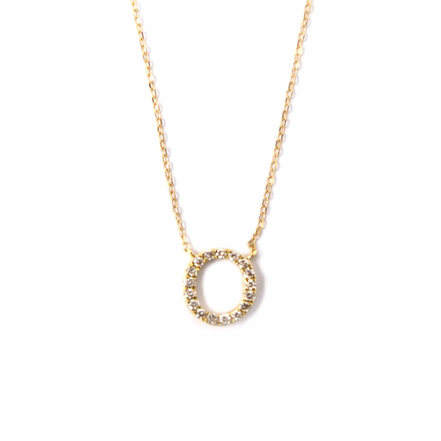 18k Yellow Gold Initial Diamond Necklace