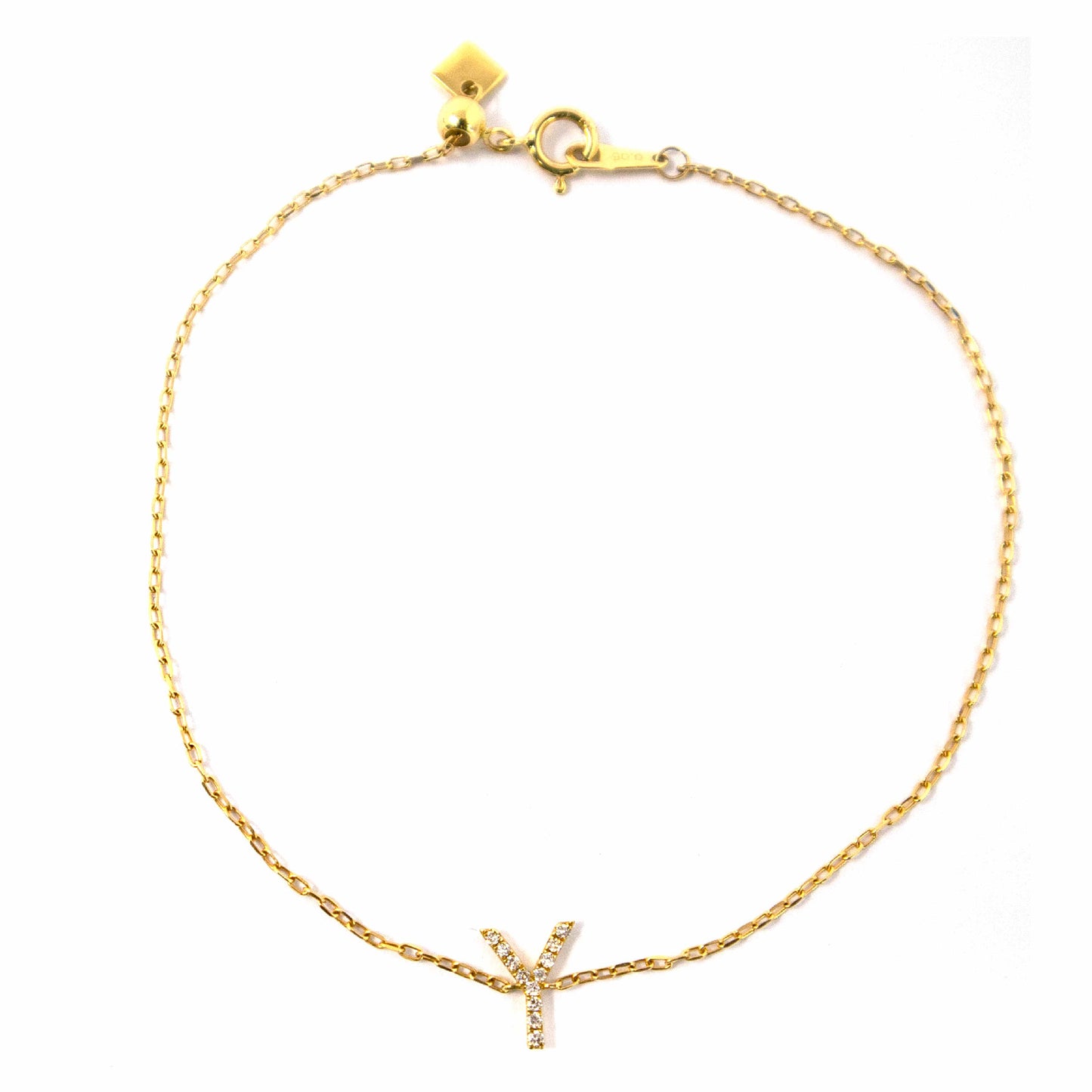 18K Yellow Gold Initial Diamond Bracelet