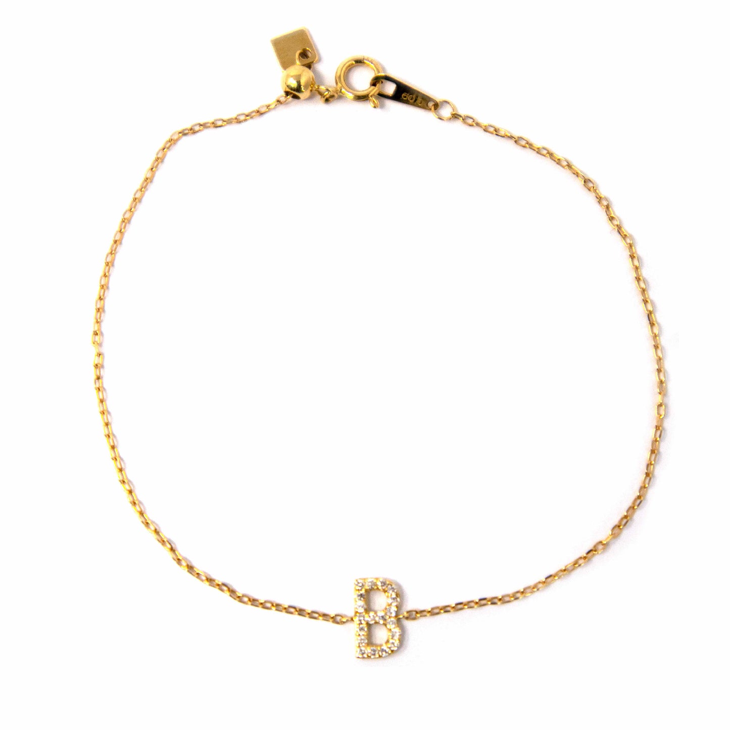 18K Yellow Gold Initial Diamond Bracelet