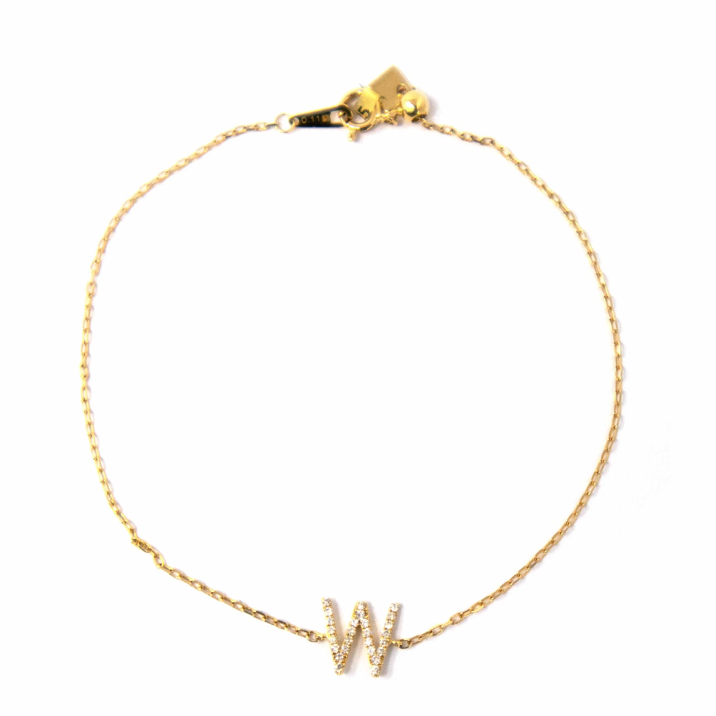 18K Yellow Gold Initial Diamond Bracelet