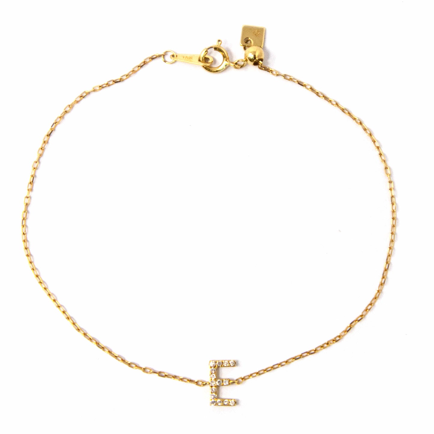 18K Yellow Gold Initial Diamond Bracelet