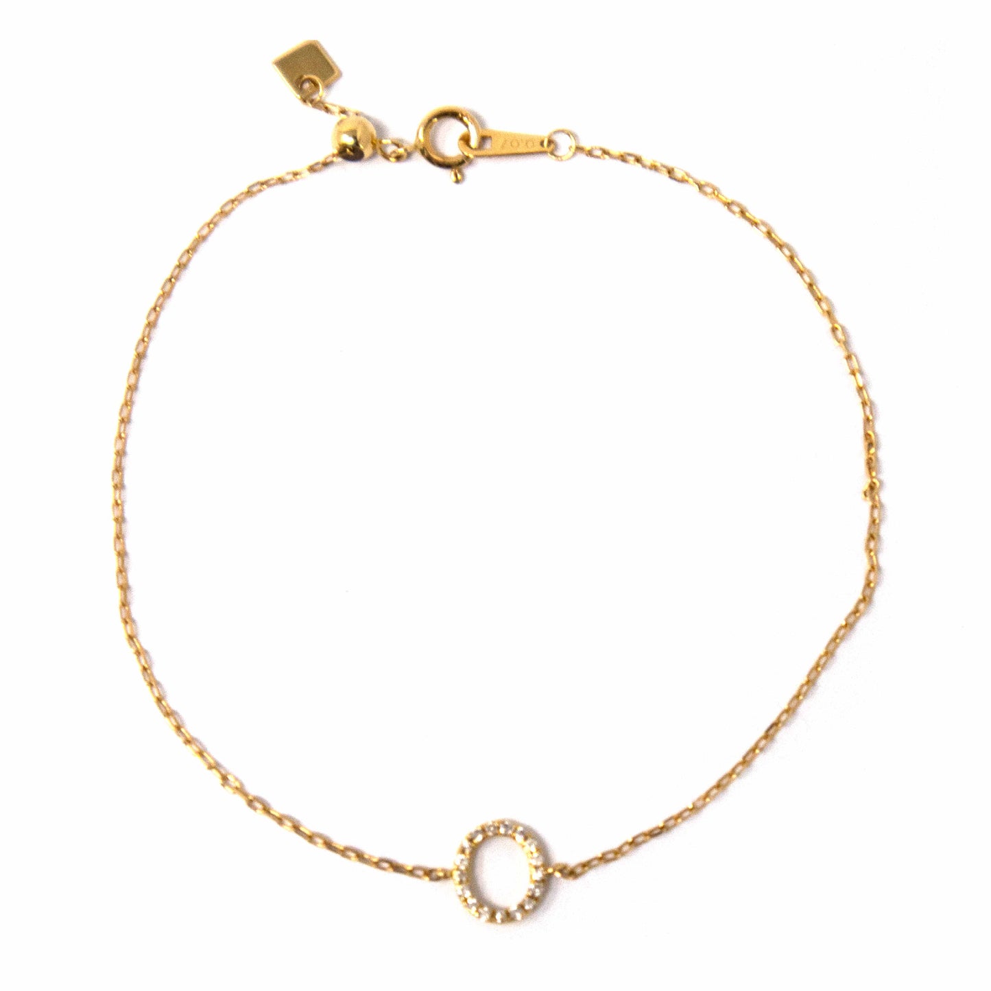 18K Yellow Gold Initial Diamond Bracelet