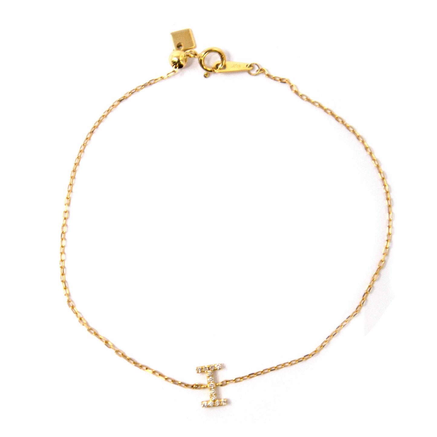 18K Yellow Gold Initial Diamond Bracelet