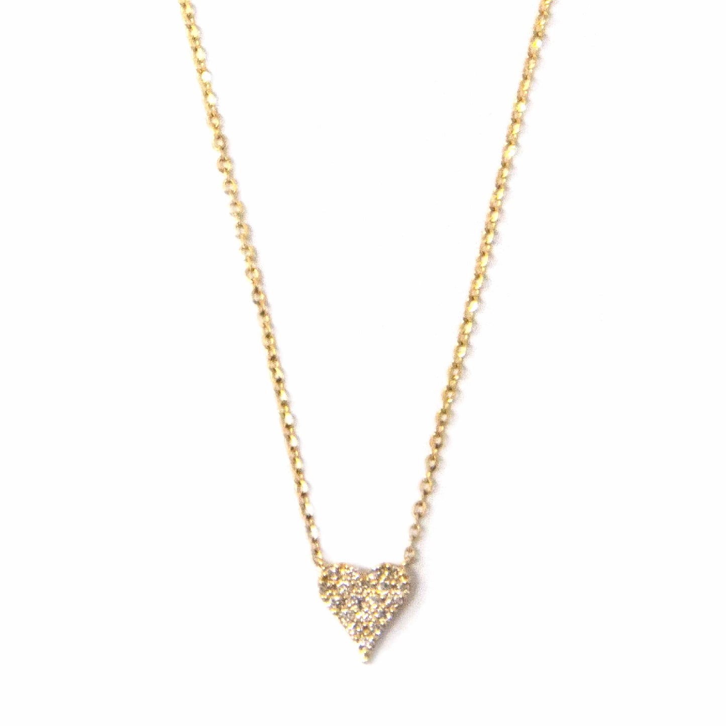 14K yellow Gold Heart Diamond pendant Necklace